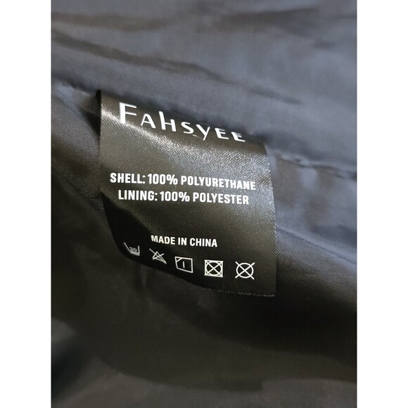 Fahsyee Black Faux Leather Biker Jacket Womens Size Medium Grunge Moto - Picture 9 of 9